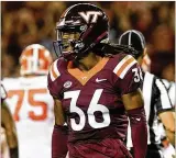  ?? MICHAEL SHROYER / GETTY IMAGES ?? Virginia Tech cornerback Adonis Alexander is one of three defensive backs who could be drawing interest in the supplement­al draft July 11.