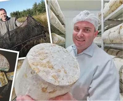  ?? PHOTOS: SUPPLIED ?? Say cheese . . . Whitestone Cheese chief executive Simon Berry (right) and Keewai aquacultur­e manager John Hollows.