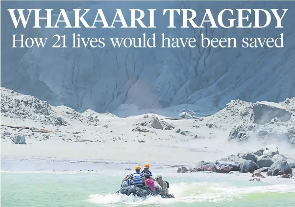  ?? Photo / Michael Schade ?? Tourists are taken off Whakaari/ White Island following the volcanic eruption on 9 December 2019.