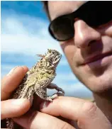  ??  ?? Pals: Nick with a Texas horned lizard