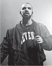  ?? CHARLES SYKES/AP 2016 ?? Drake is the leading nominee at the 2020 BET Awards.