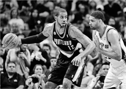  ?? SOOBUM IM, USA TODAY SPORTS ?? In nine seasons with the Trail Blazers, LaMarcus Aldridge averaged 19.4 points and 8.4 rebounds.