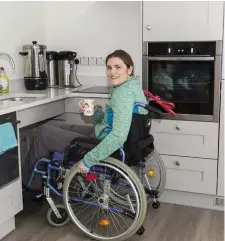  ??  ?? Aoibheann Mitchell in her new kitchen. Pics: Donal Hackett.