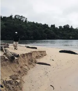  ?? TIM JOHNSON / MCT VIA GETTY IMAGES ?? When soldiers in the 1940s conducted chemical weapons tests on the Panamanian island of San Jose, they would motor supplies into this bay. More than 70 years later, the U.S. has agreed to remove eight bombs still on the island.