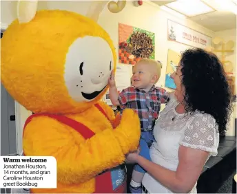  ??  ?? Warm welcome Jonathan Houston, 14 months, and gran Caroline Houston greet Bookbug