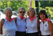  ??  ?? At the 2016 golf event are (from left) Doreen Winters, Lynn Childs, Pat Kimmel and Claudia Hutter.