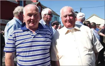  ??  ?? John and Michael Galvin Sneem at the unveiling of the John Egan memorial statue in Sneem in Saturday Photo by Michelle Cooper Galvin