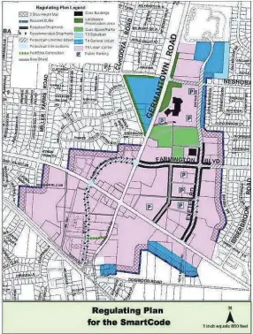  ?? COURTESY OF CITY OF GERMANTOWN ?? The Germantown Board of Mayor and Aldermen voted 3-0 on Monday to rezone the Cordova Triangle as residentia­l. The land has Neshoba Road, Cordova Road and Germantown Parkway on its three sides.