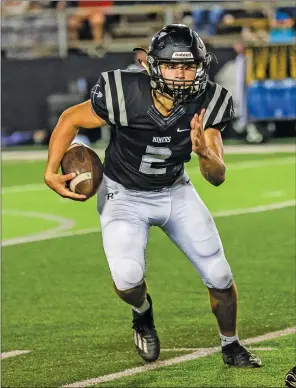  ?? CHRISTIE HEIDELBERG/SPECIAL to The Saline Courier ?? Bauxite senior Conner Stacy, 2, competes in a game this past season. Stacy was one of two Miners to earn 7-4A All-state recently.