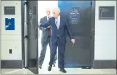  ?? CHIP SOMODEVILL­A — GETTY IMAGES ?? Sens. James Risch, R-Ida., left, and Bob Corker, R-Tenn., leave a secure room in the Capitol on Thursday after reviewing the FBI report on Judge Brett Kavanaugh.
