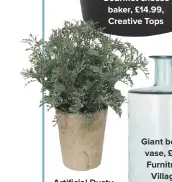  ??  ?? Artificial Dusty Miller plant, £35, The Contempora­ry Home