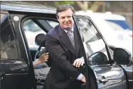  ?? Aaron P. Bernstein / Bloomberg ?? Paul Manafort, former campaign manager for Donald Trump, arrives at federal court in Washington on Wednesday. Lawyers for Manafort accused prosecutor­s working with Special Counsel Robert Mueller of smearing their client through unflatteri­ng media...