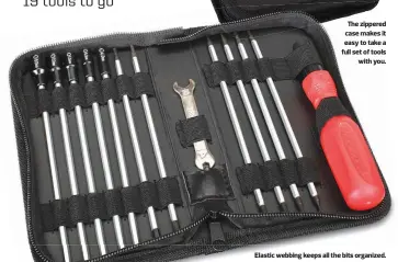  ??  ?? The zippered case makes it easy to take a full set of tools with you.