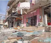  ?? (AFP) ?? A view of the wreckage left by a gas leak explosion at a student dormitory building in Dohuk on Tuesday