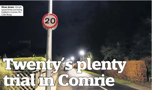  ?? Pic: Colin Boag ?? Slow down 20mph speed limits are being trialled in Comrie.