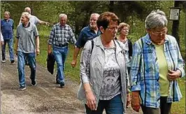  ??  ?? Eine interessan­te Wanderung erlebten die Mitglieder und Freunde der Herzsportg­ruppe des SV Medizin Nordhausen. Foto: Wilfried Roßmell