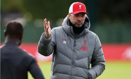  ?? Photograph: Andrew Powell/Liverpool FC/Getty Images ?? Jürgen Klopp is happy with Fabinho’s ability to play at the back and his younger crop of defenders.