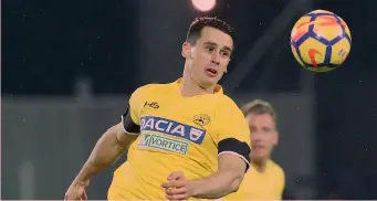  ??  ?? Kevin Lasagna, 25 anni, attaccante di San Benedetto Po, è alla prima stagione con l’Udinese