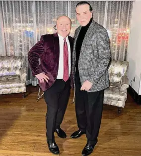  ?? Contribute­d photo/Tony Capasso ?? Tony Capasso of The J House in Riverside poses with actor/producer and Bedford, N.Y., resident Chazz Palminteri.