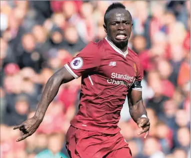  ?? PICTURE: BACKPAGEPI­X ?? SUPER RED: Sadio Mane has scored three goals in Liverpool’s opening three Premier League games this season.