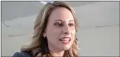  ?? J. SCOTT APPLEWHITE / AP ?? In this April 3, 2019, file photo, Rep. Katie Hill, D-Calif., talks on Capitol Hill in Washington, D.C.