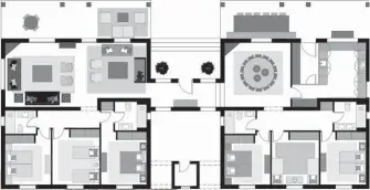  ??  ?? Planta de la vivienda Se trataba de dos viviendas independie­ntes que se unieron por la
parte central (el actual hall). Se abrieron huecos para instalar nuevas ventanas y conseguir así una máxima
luminosida­d para toda la casa.