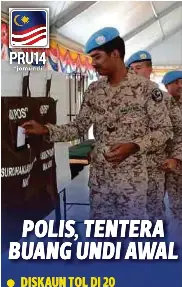Polis Tentera Buang Undi Awal Pressreader