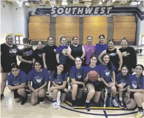  ?? COURTESY PHOTO ?? Southwest girls basketball alumni and current players take group photo after 2023 Eagles Girls Alumni Basketball Game on Saturday, February 11, at the Eagles’ gym in El Centro.