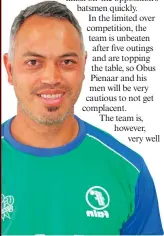  ??  ?? SWD cricket coach, Baakier Abrahams, will be hoping his bowlers finish off the Border batsmen quickly in this weekend’s match at Buffalo Park in East London.