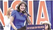  ?? GRETHEL AGUILA ?? Annette Taddeo, the Democratic nominee facing U.S. Rep. Maria Elvira Salazar, speaks at a Thursday press conference.