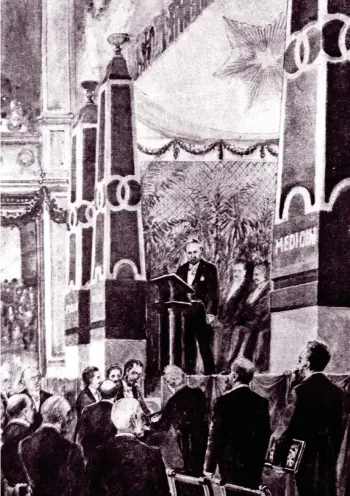  ??  ?? En 1901 à Stockholm, le prince héritier Gustave de Suède et de Norvège remet les premiers prix Nobel.