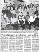  ?? Photo by Kevin Coleman ?? Aldan O’Connor of the Greyhound bar pops the cork on a bottle of champagne to celebrate Team Garveys’ Budweiser Super League title victory. The delighted team, and supporters are, front from. left: Team Garveys President Dr Arthur Spring, Nigel Palmer, team captain Maurice Casey, Rlcardo Leonard, Emanuelle Hasstrup. Second row from left: Coach Timmy McCarthy, Gerry Galgey, Vinny Murphy, Kieran O’Sullivan, Kieran Fitzgerald, Maureen Heriihy, Timmy Herllhy, David Falvey. Back from left: Eddie Wall, Tlmmy Sheehan, Paddy Kissane, Timmy O’Connor, John O’Brien, John, Teahan, Calvin Kissane, Phil Kissane. Ann Sheehan and Sheila Wall.