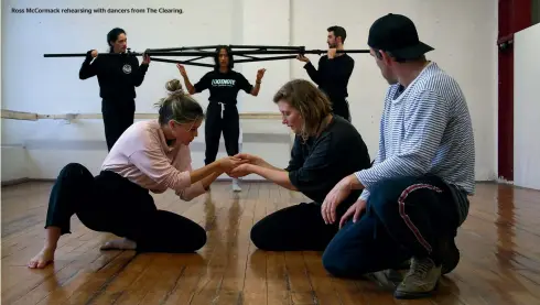  ??  ?? Ross McCormack rehearsing with dancers from The Clearing.