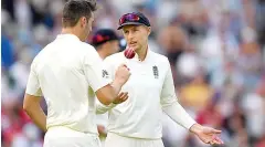  ??  ?? Sorry mate: Joe Root has dropped Toby Roland-Jones