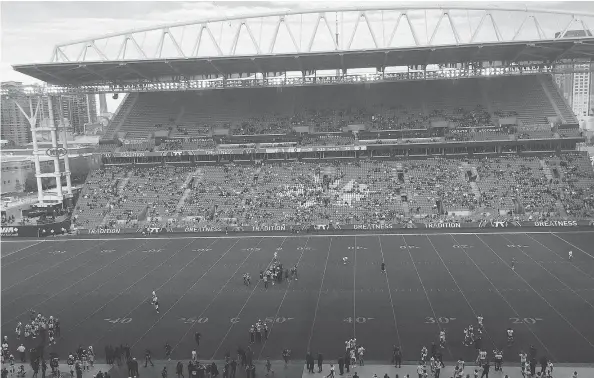  ?? QC PHOTO BY ROB VANSTONE ?? Rob Vanstone’s vantage point in the press box at BMO Field on Oct. 7 when the Saskatchew­an Roughrider­s faced the Toronto Argonauts.