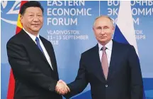  ?? AFPPIX ?? Xi Jinping and Vladimir Putin ahead of the joint war games.