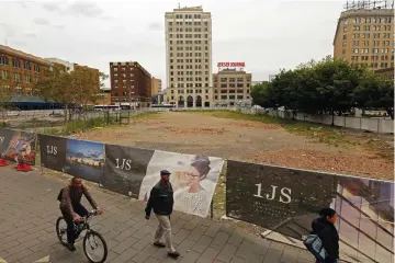  ??  ?? THE SITE OF the One Journal Square luxury apartment project in Jersey City, NJ in May.