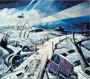  ??  ?? The real thing? This painting sold for over £200,000 as A Scarred Battlefiel­d by Paul Nash, but the buyer then learnt it might be a fake
