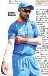  ??  ?? Shikhar Dhawan