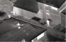  ?? Sacramento Police Department ?? Screenshot from Sheriff ’s Department helicopter video of the shooting of Stephon Clark in his grandmothe­r’s backyard.