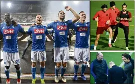  ?? (Photos EPA/AFP) ?? Au stade San Paolo, Naples déroule. Les Parisiens sont prévenus...