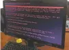 ?? OLEG RESHETNYAK VIA AP ?? A cyberattac­k warning is seen Tuesday on a computer in Kiev, Ukraine.