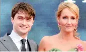  ?? ?? Row: Daniel Radcliffe and JK Rowling