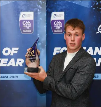  ??  ?? Shane Conway of Kerry has been named the Bord Gáis Energy ‘B’ Championsh­ip Player of the Year at City Hall in Dublin for the second consecutiv­e season, following a series of stellar performanc­es for the Kingdom in their successful ‘B’ Championsh­ip campaign. The corner-forward who plays his club hurling with Lixnaw, fired over nine points when Kerry beat Derry in the Bord Gáis Energy GAA Hurling U-21 All-Ireland ‘B’ Championsh­ip Final in Nowlan Park, Kilkenny in AugustPhot­o by Piaras Ó Mídheach / Sportsfile