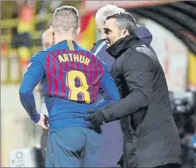  ?? FOTO: PEP MORATA ?? Valverde y Arthur Los dos grandes triunfador­es del mes de octubre azulgrana