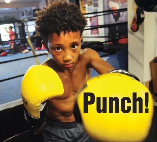  ?? Photos by Ernest A. Brown ?? Twelve-year-old Nasaiah “Bubba” Shelton works out at Big Six Gym in Providence earlier this month. The son of Pawtucket native and former Davies Tech boys’ basketball standout Ernest Shelton, young Bubba has already captured four national youth boxing...