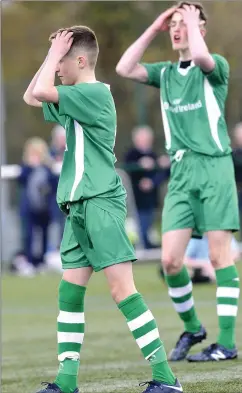  ??  ?? Coola players react at the full-time whistle. Pics: Carl Brennan.