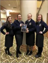  ?? SUBMITTED PHOTO ?? The Technical College High School Pennock’s Bridge Veterinary Science team poses with their team bronze award at the Future Farmers of America National Convention & Expo. Pictured from left to right are: Gabriella DiLossi (Oxford Area School District),...