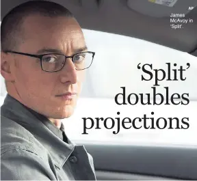  ?? AP ?? James McAvoy in ‘Split’.