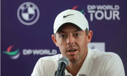 ?? Photograph: David Cannon/Getty Images ?? Rory McIlroy gave his views on Greg Norman and LIV Golf at a press conference before the DP World Tour Championsh­ip in Dubai.